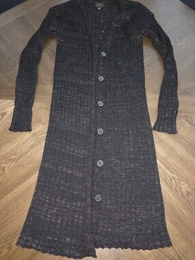 Worthington Black Sparkly Duster Cardigan or Dress?  sz XS
